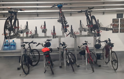 Value Two Tier Bike Racks at a transport hub
