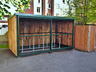 Recycle 10 Space Wooden Bike Shelter